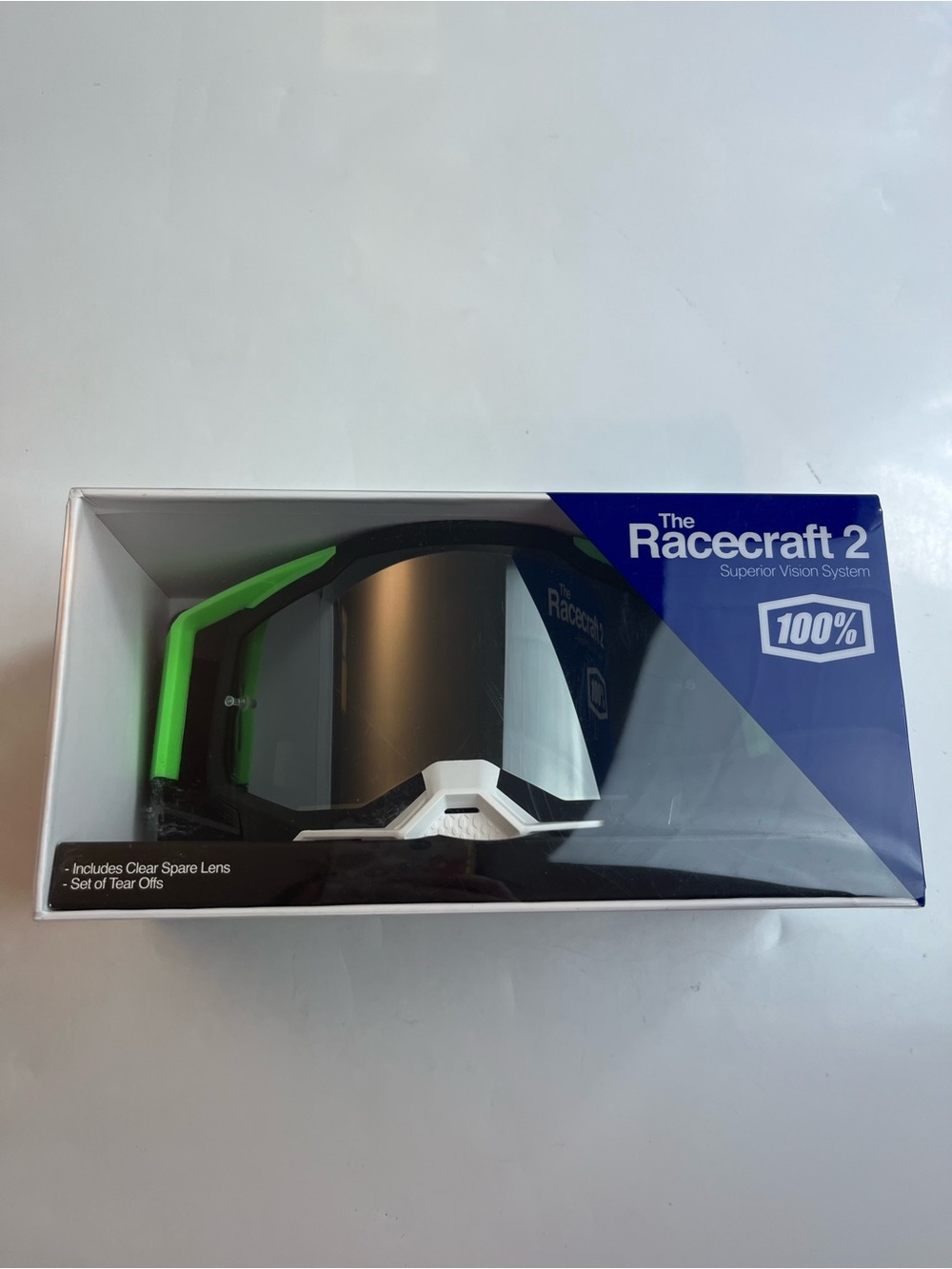 100% Percent Racecraft 2 Goggles Kalkuta Silver Mirror Lens 53142110